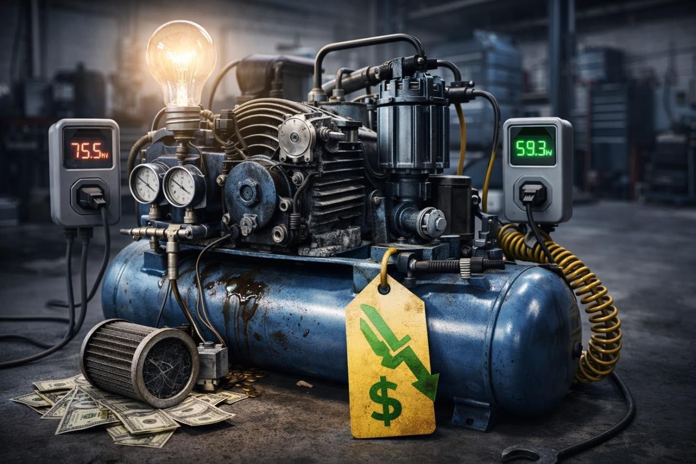 Kaip sumažinti oro kompresoriaus elektros sąnaudas?
